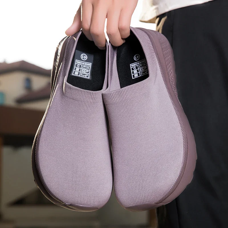 Wide Barefoot Women Slippers Sandals Breathable Mesh Thick Sole Flat Walking Shoes Home Slippers Couple Shoes Men Slippers view 6