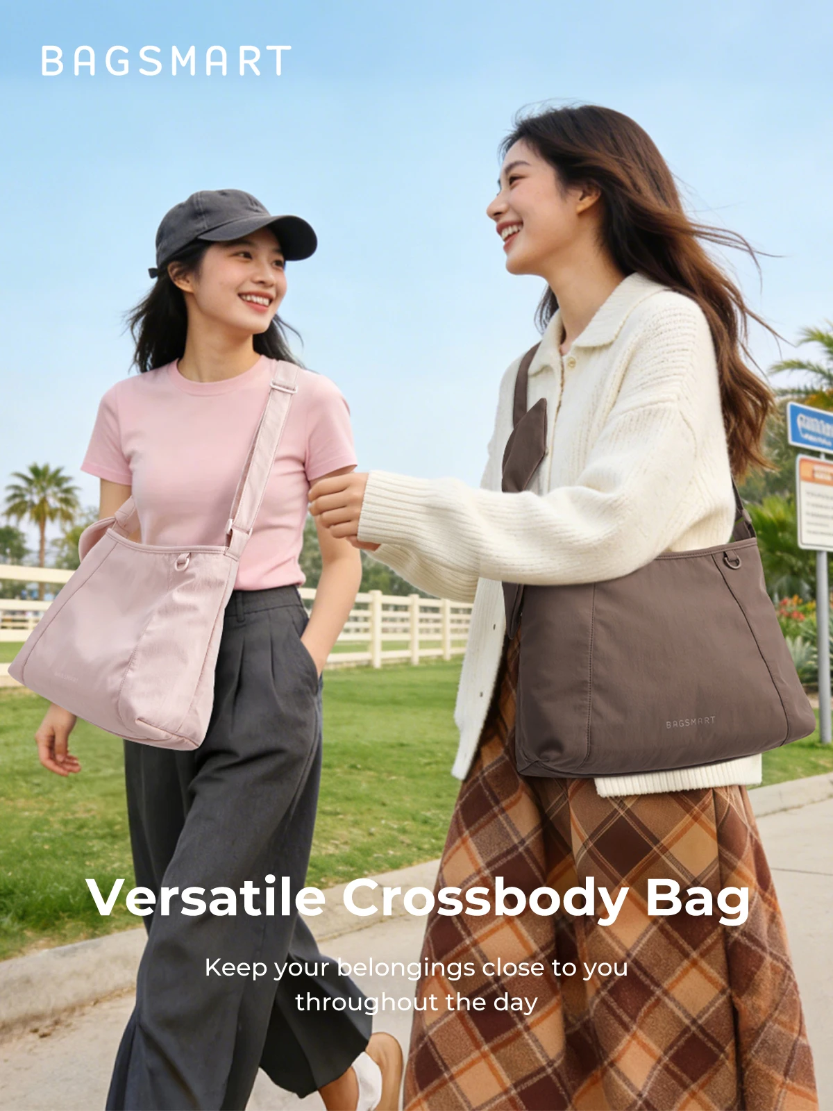 BAGSMART Damen-Umhängetasche mit großem Fassungsvermögen, lässige Schulterhandtasche, wasserdichte Reisetasche, multifunktionale Schultertasche für Übernachtungen – Detail 3