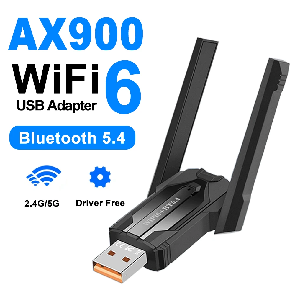 AX900 Адаптер Wi-Fi6 Usb 3.0 Сетевой адаптер 2,4G/5Ghz Wi-Fi 6 802.11AX Ethernet 900 Мбит/с Сетевая карта USB-ключ-приемник для ПК