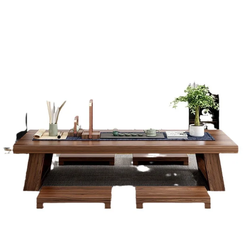 

Simple Japanese tea table Zen balcony tatami coffee table long strip low simple multi-functional strip table