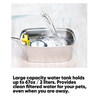 A67M-Stainless Steel Cats Water Fountain 108Oz/3,2L Pet Water Fountain Dog Water Dispenser Cats Fountains For Drinking