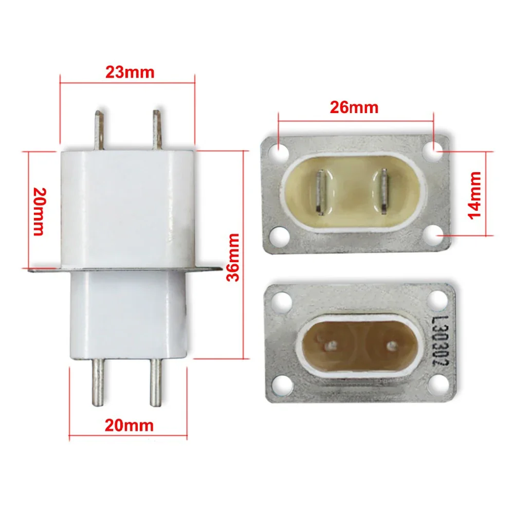 

3pcs Microwave oven magnetron socket pin filament socket magnetron pin has a penetrating capacitor