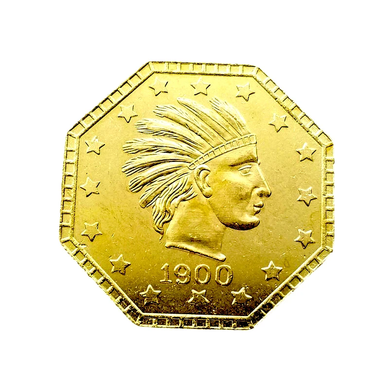 Medalla de monedas de oro octagonales francesas, monedas conmemorativas coleccionables, monedas decorativas para el hogar, regalo de Navidad # 7137