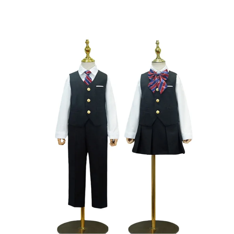 

Британская школьная форма для мальчиков и девочек, форма для детского сада, детская одежда для начальной школы, детский костюм для хора, комплект из 4 предметов, на заказ