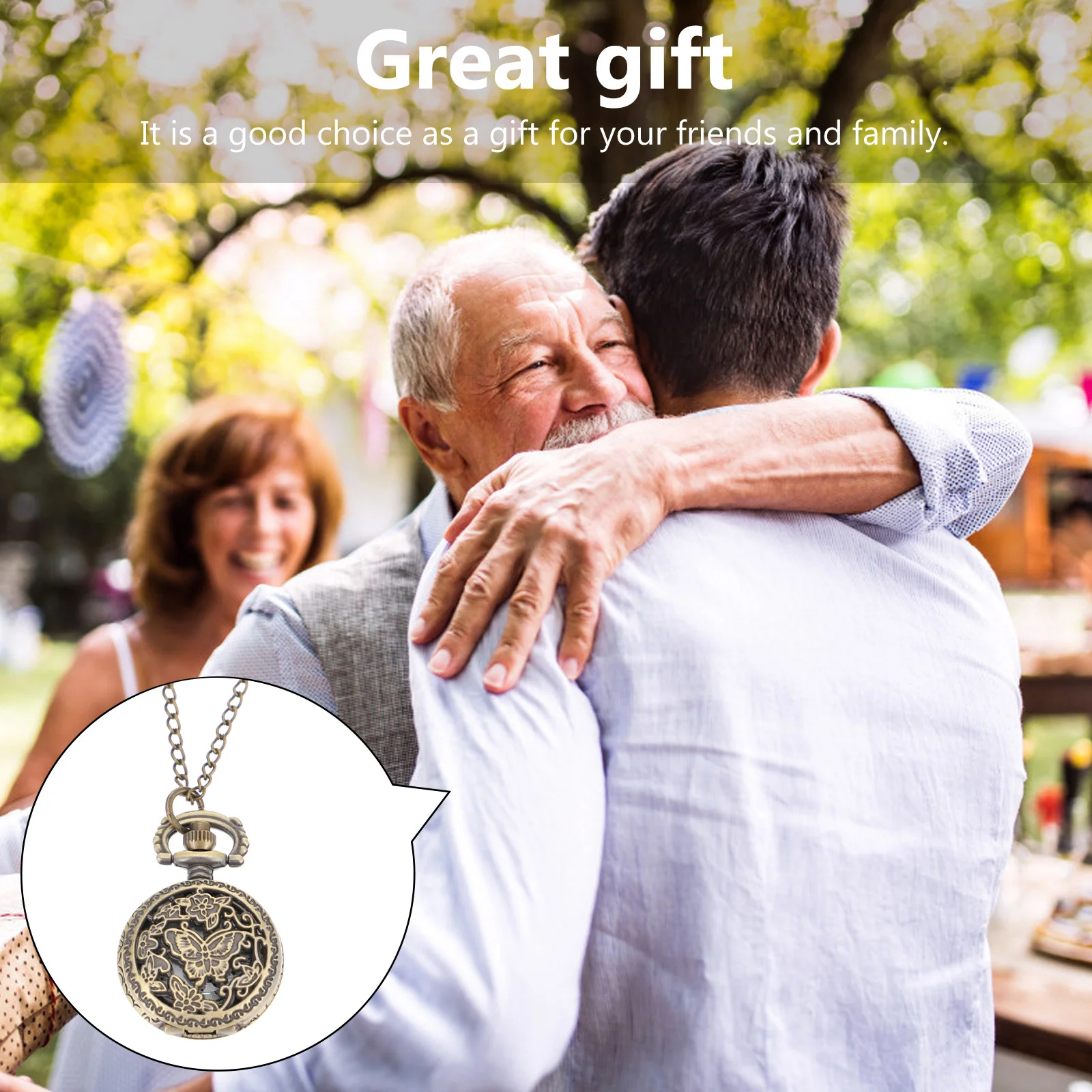 1pc Retro Pocket Watch Hollow Lightweight Portable Design Precise Movement Durable Chain Included For Daily Wear Gift