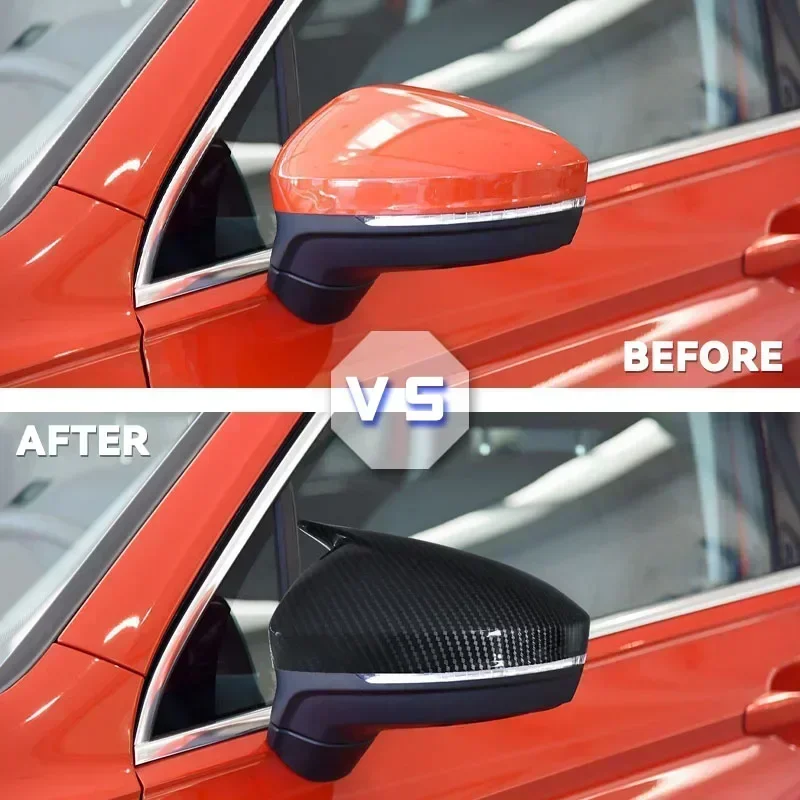 1 Pair M Rearview Mirror Cover Side Reversing For Volkswagen VW Tiguan MK2 2017 - 2022 Rear View Mirror Trim Caps