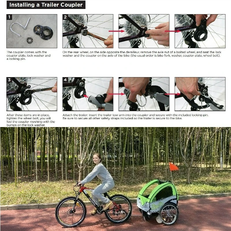 1 pack, stable and universal, bicycle trailer traction head, baby pet sundries trailer connection accessories