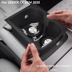 For Zeekr 7X 2024 2025 Center Console Water Cup Frame Cover Anti-slip Wireless Charging Silicone Mat Accessories