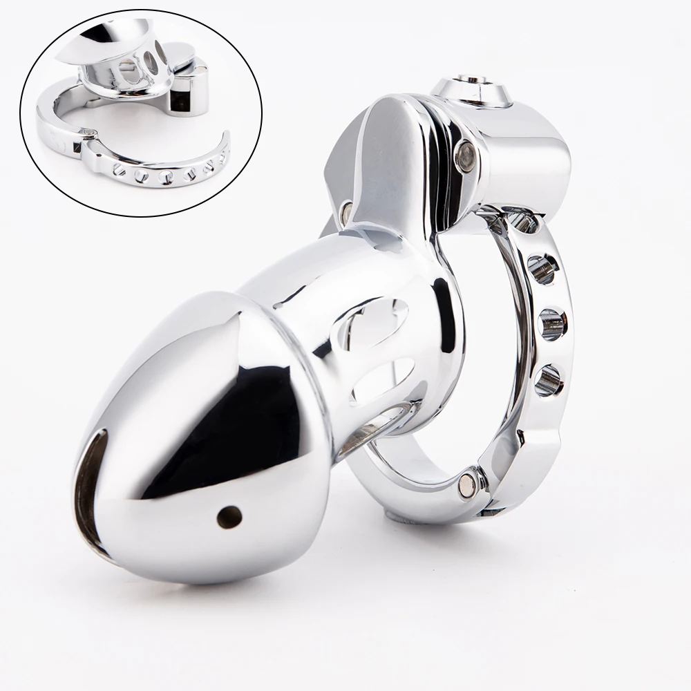 New Adjustable Penis Cage Zinc Alloy Chastity Cage Convenient Metal Cock Cage Ring Lock Erotic Bondage BDSM Sex Toys For Men