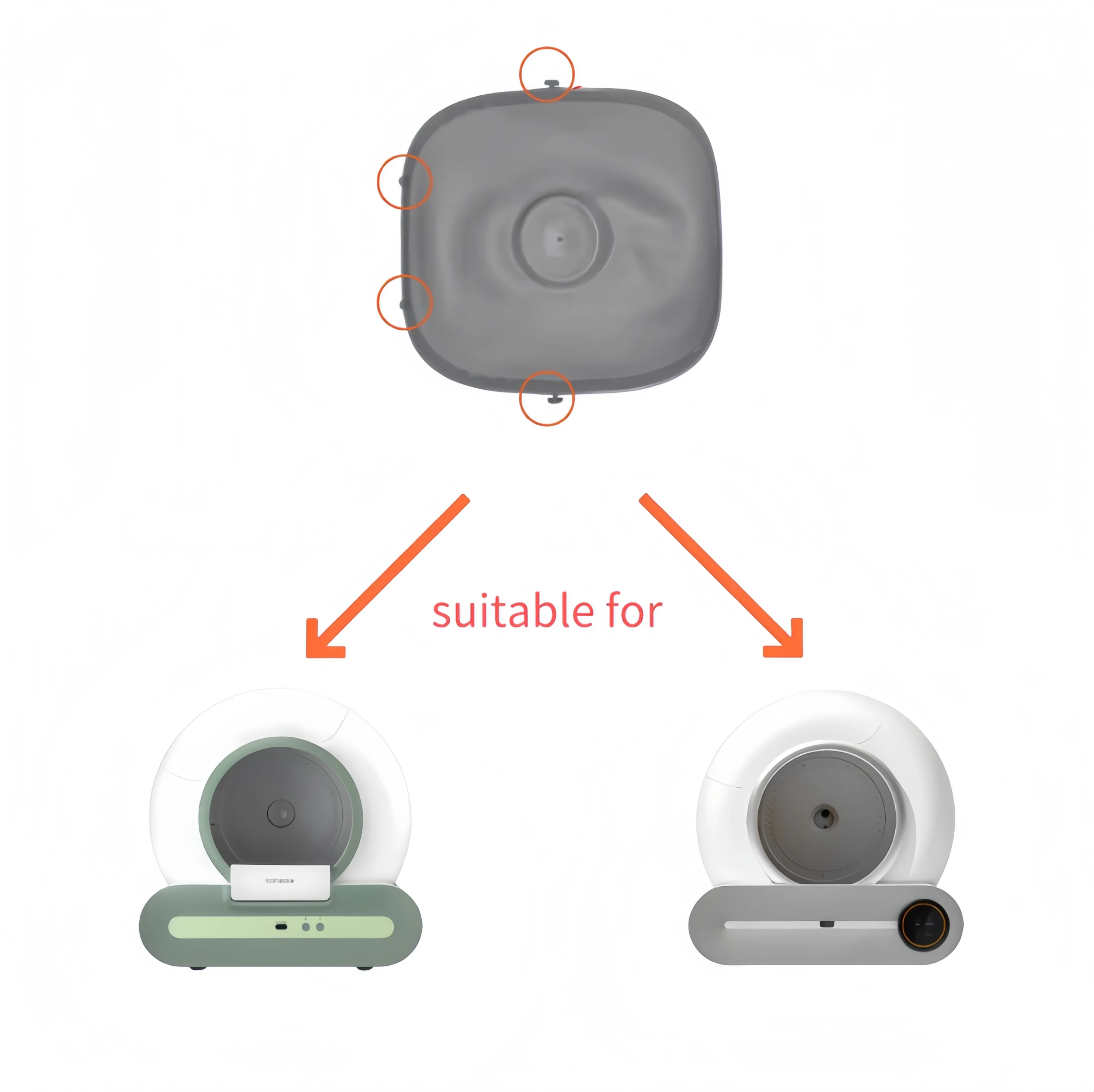 

Tonepie Large Automatic Smart Cat Litter Box Accessory Base Mat - Self-Cleaning Cat Toilet Mat for Cats