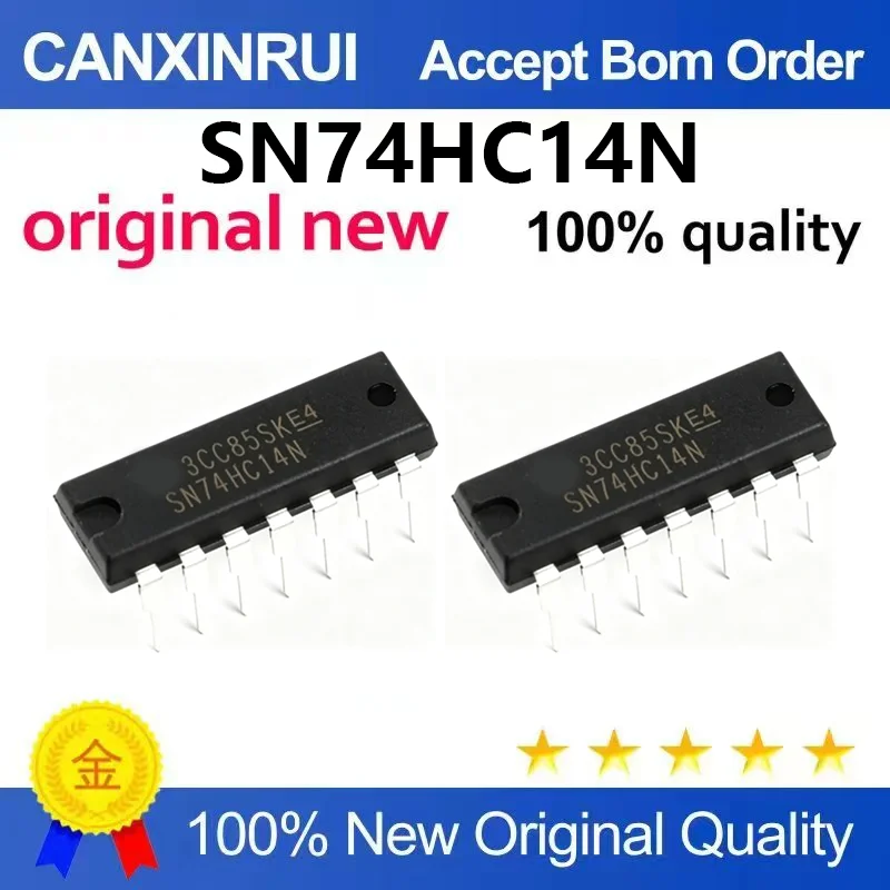 （5pcs-100pcs）Original genuine SN74HC14N package DIP-14 logic chip with six Schmitt trigger NOT gate