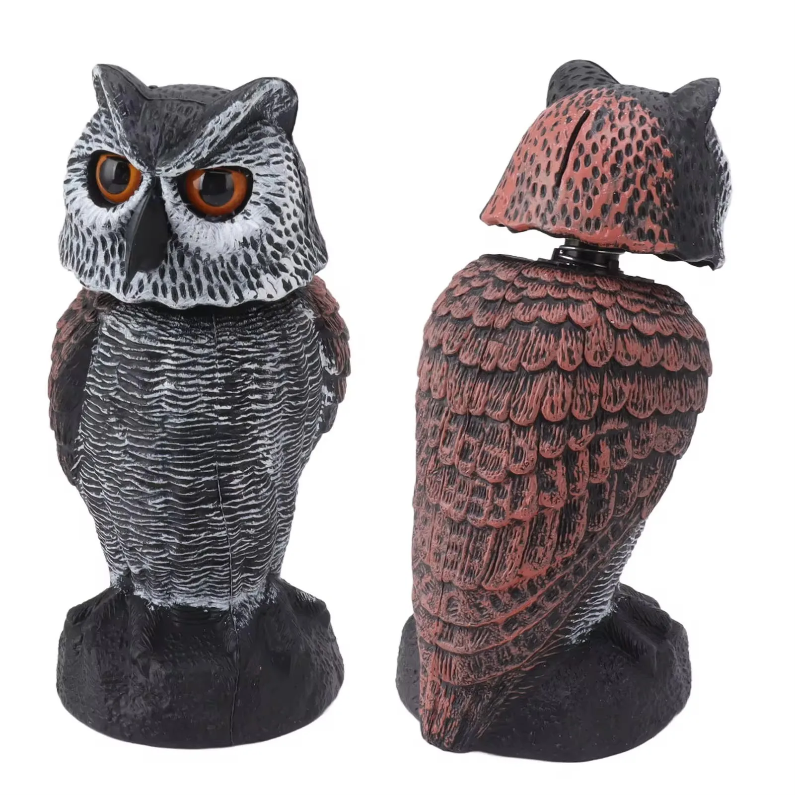 

Fake Owl Decoys Statue Motion Activated Scarecrow Shaking Head Simulation Bird Deterrent Realistic Suitable for outdoor garden