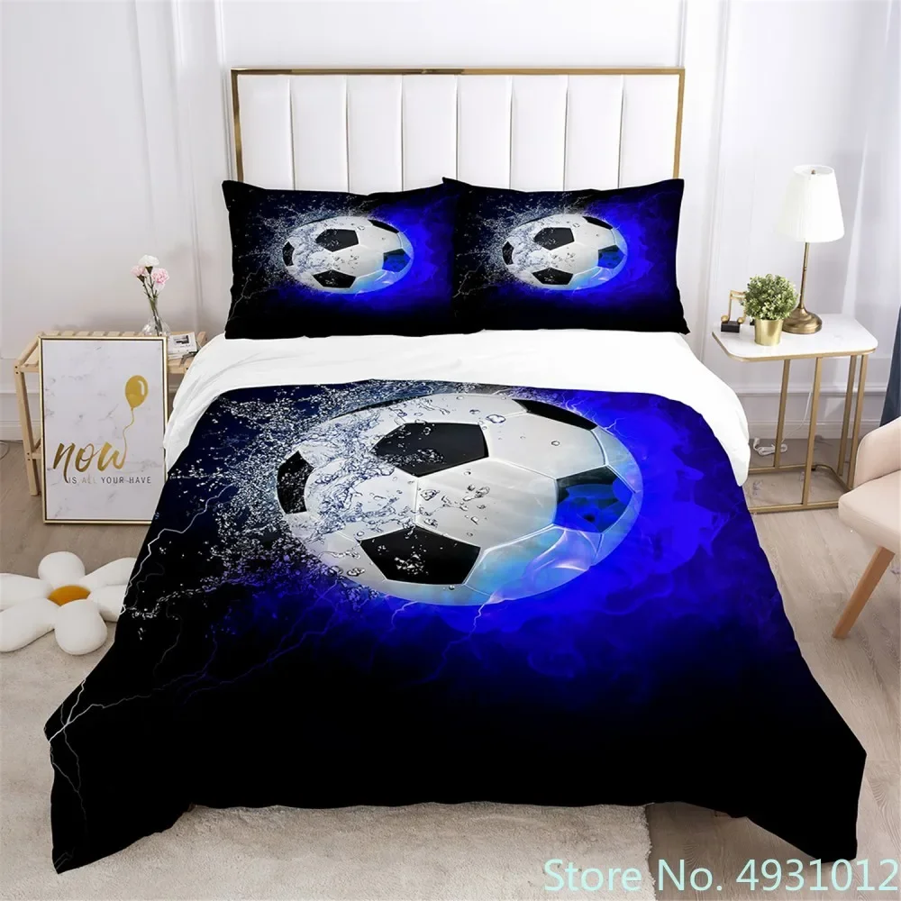 Cozy Bedding Set with Super Football Kicks Goals Hot 3D Duvet Cover for Child Kids Teens Adult Home Textile Quilt Cover