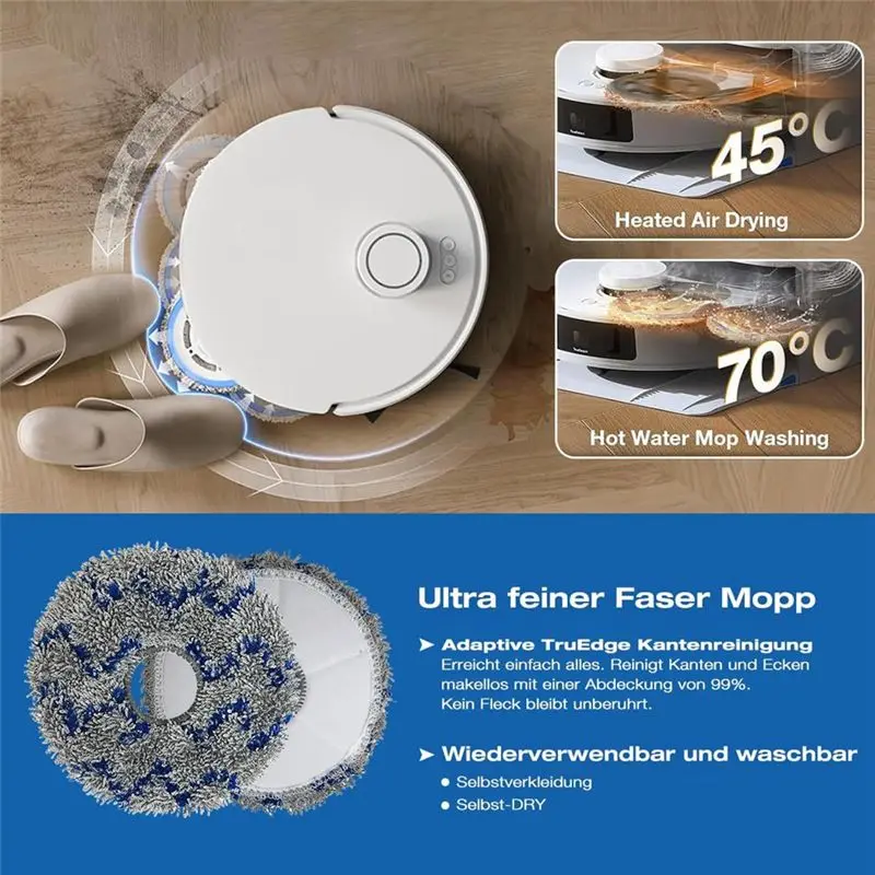 AWAH Replacement Parts For Ecovacs Deebot T30S Combo Robot Vacuum Cleaner Main Side Brushes HEPA Filters Mop Pads Dust Bags