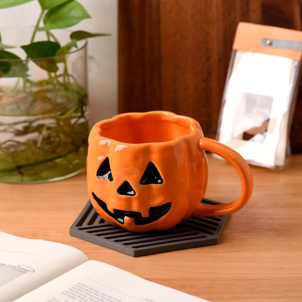 Halloween Pumpkin Ghost Ceramic Mug Creative Funny Novelty Coffee Tea Cup Gift for Friends Family Holiday Party
