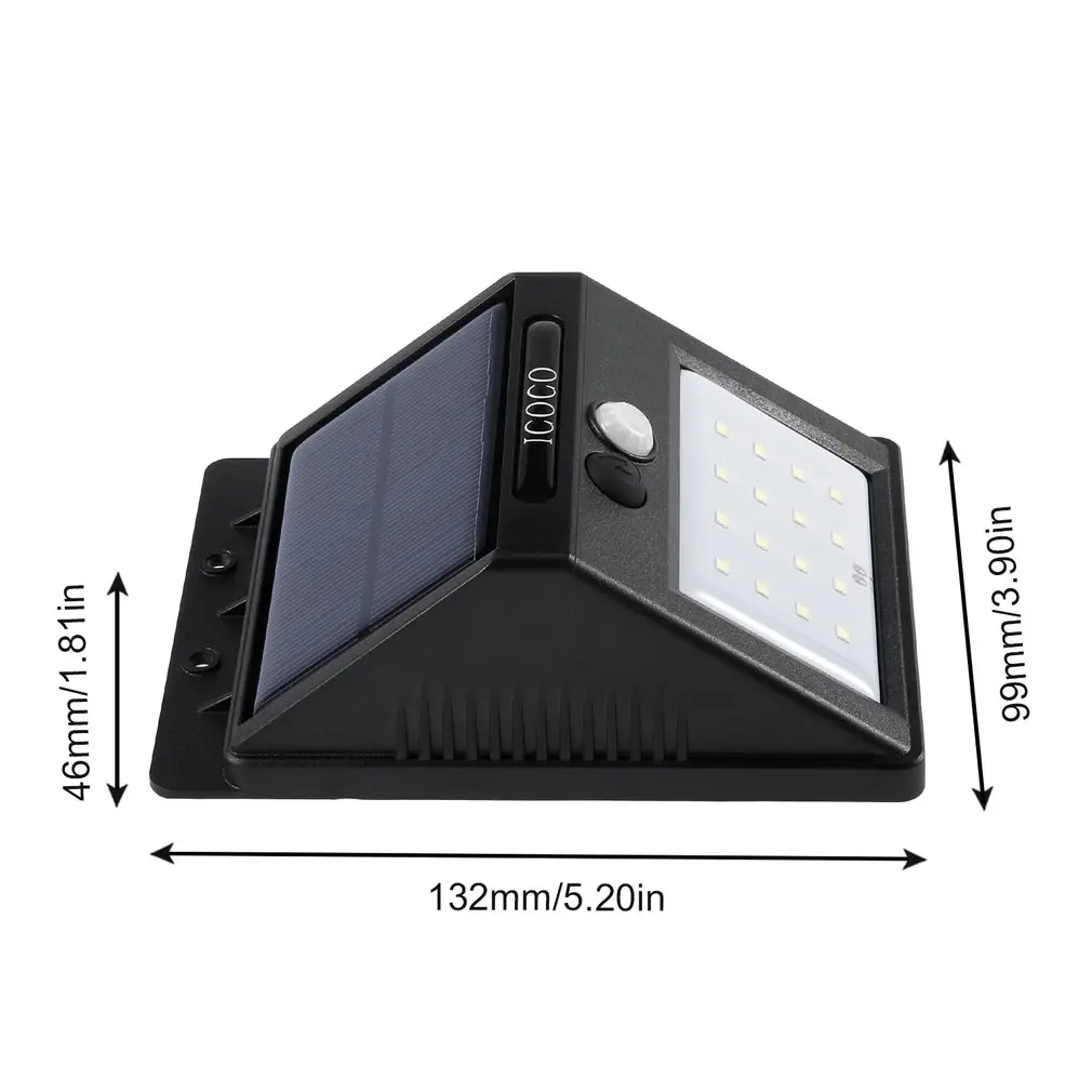 Luces solares inteligentes con control de luz, lámpara de pared impermeable con Sensor de movimiento Pir, a prueba de calor, ahorro de energía, 16LED