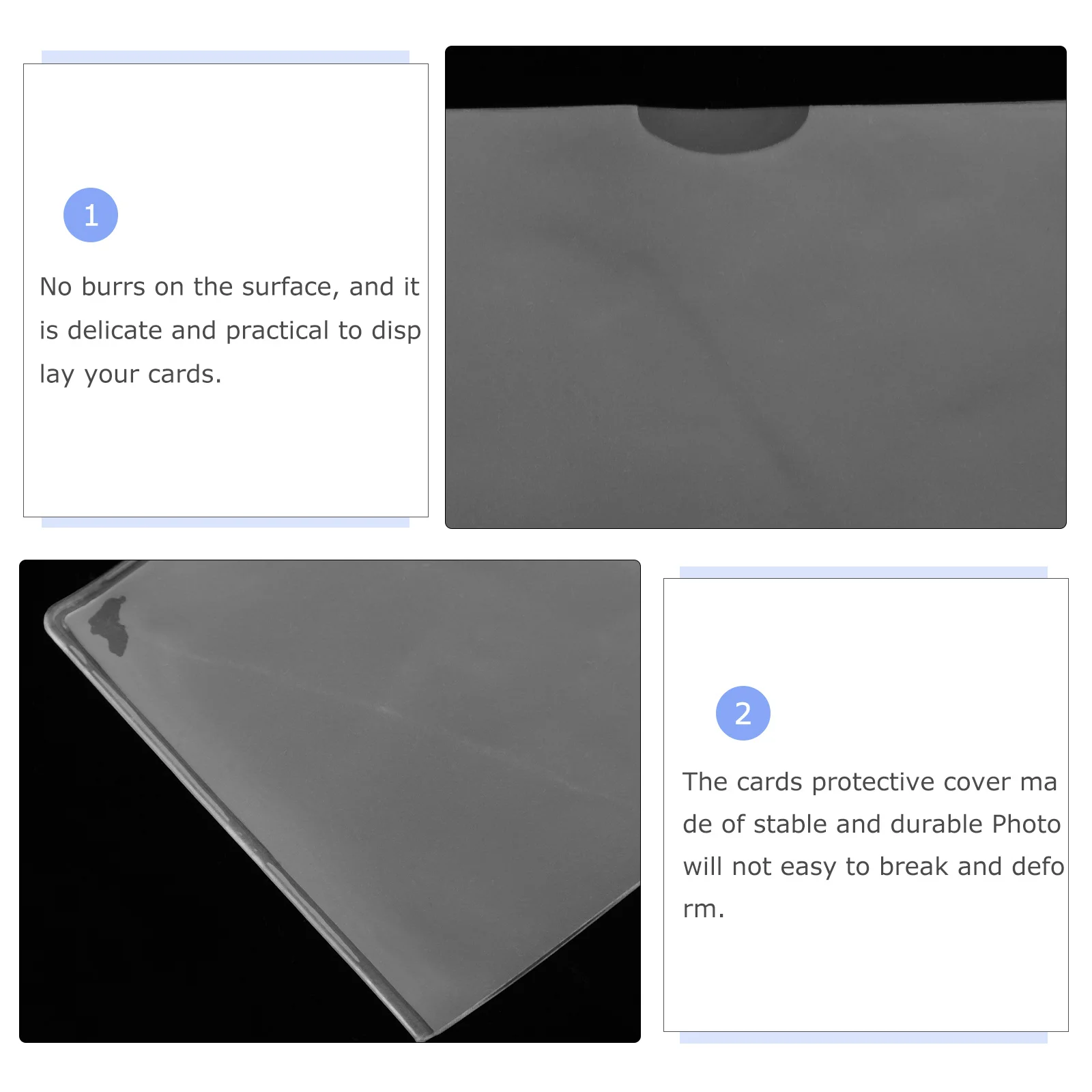 16Pcs Clear PVC Card Sleeves Transparent Plastic Protectors for Id Bus Pass Membership Cards Sports Card Display Case