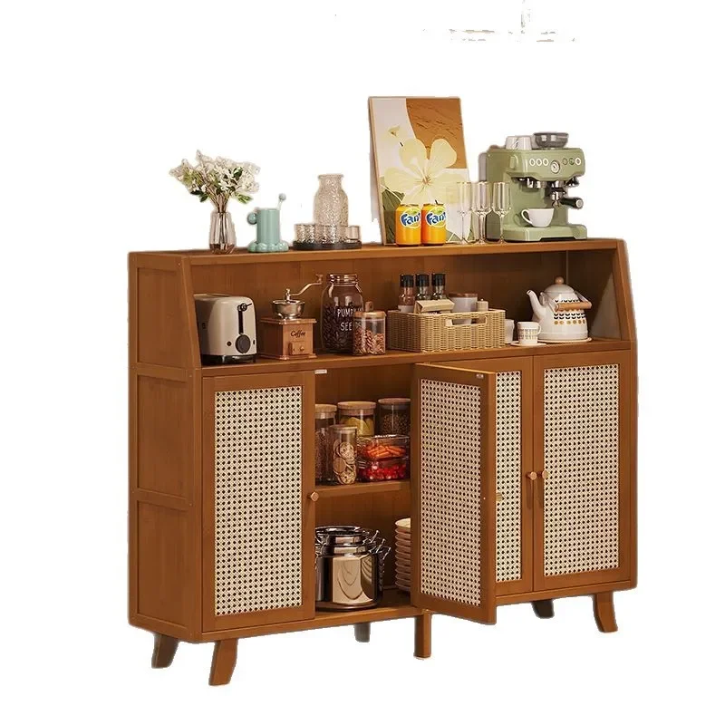 Floor to Ceiling Kitchen Cabinet Living Room Wall Integrated Storage Locker Coffee Tea Cupboard Edge Design