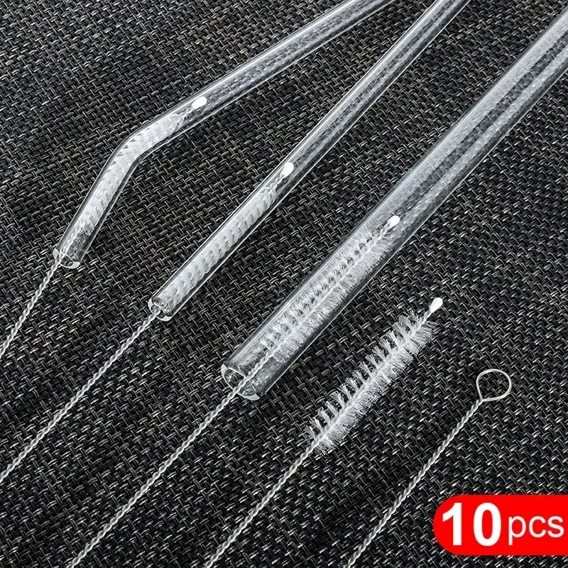 Cepillo de paja inoxidable plegable, limpiador de pelo suave, succión de tubo de vidrio, cepillos de limpieza, cepillo de biberón para bebés y