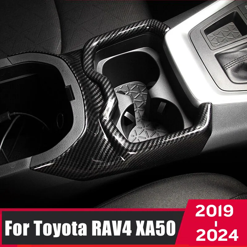 

For Toyota RAV4 RAV 4 XA50 2019-2024 ABS Car Central Control Water Cup Holder Frame Cover Trim Sticker Interior Accessories