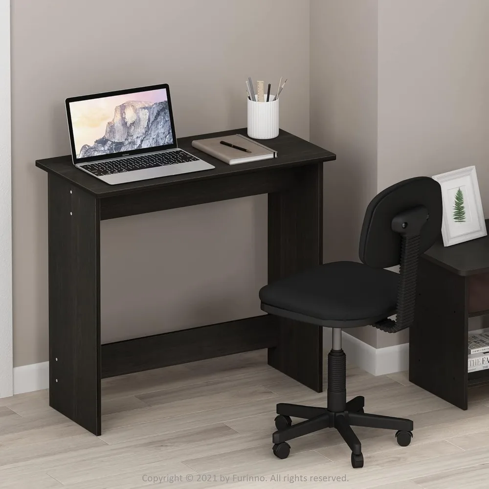 Compact Computer Desk for Home Office & Gaming, 31.3" Wide, Sturdy Wood Table with Rounded Corners