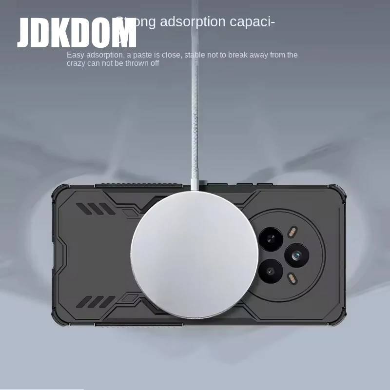 JDKDOM Custodia magnetica per telefono con dissipazione del calore antiurto per OPPO Realme 14 Pro 5G Cover per OPPO Realme 14 Pro Plus 5G