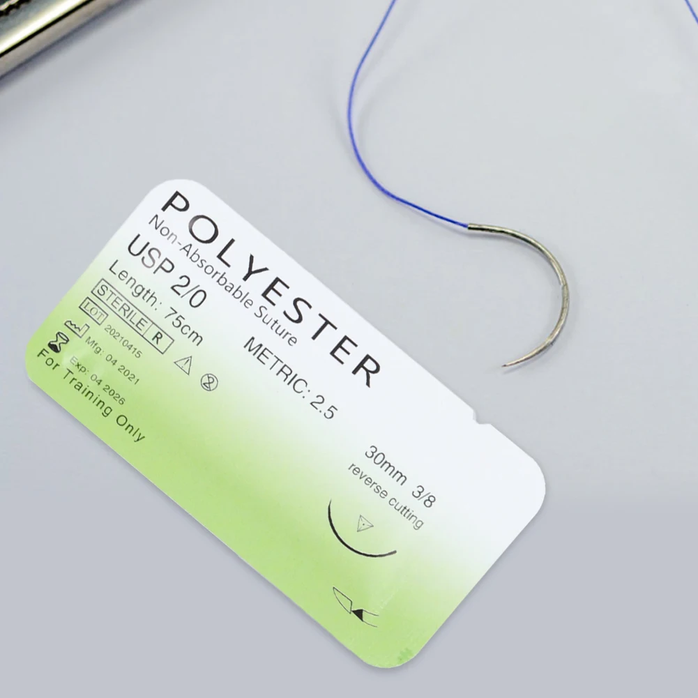 2/0 3/0 4/0 Medical Monofilament Thread Nylon Silk Polypropylene Polyester Medical Dental Sutures for Medical Students Education