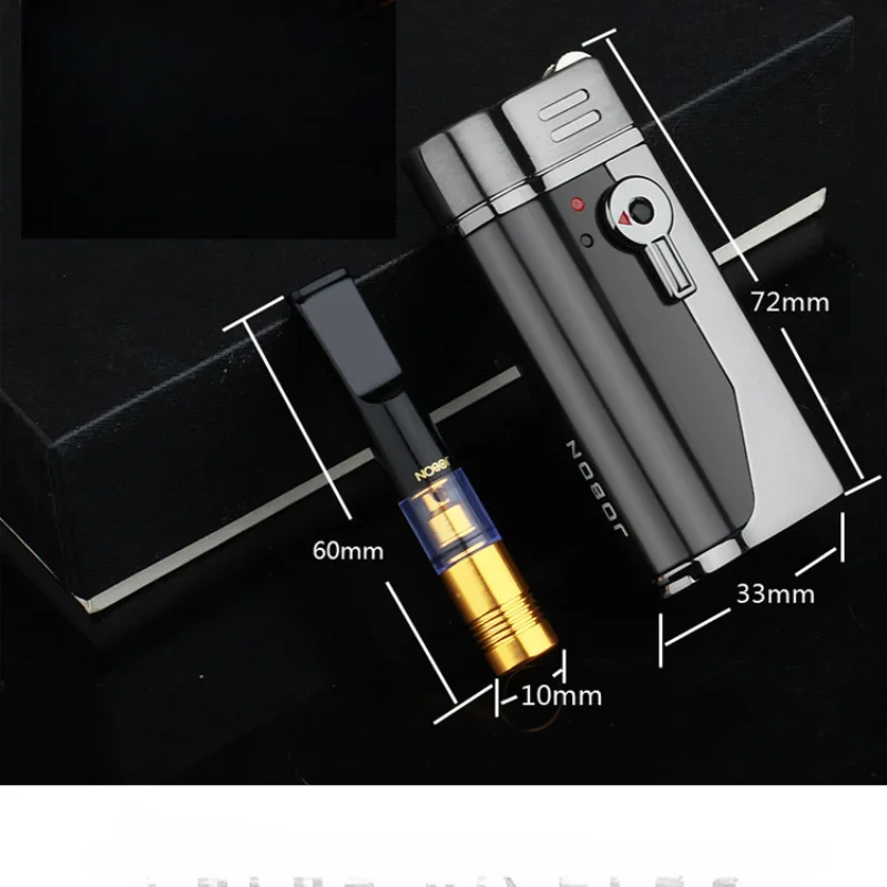 2024Windproof Butane Gas Direct Spray Blue Flame Metal Personalized Lighter Outdoor Barbecue Kitchen Cigar Lighter Men\'s Gifts