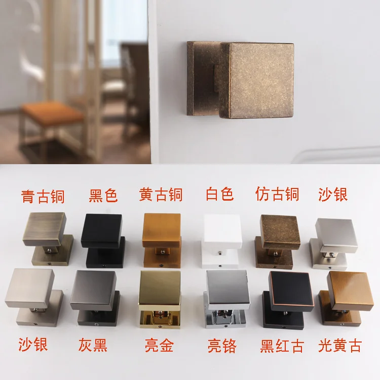 Invisible door lock, concealed lock, background wall, single sided solid square door handle, simple indoor spherical room door