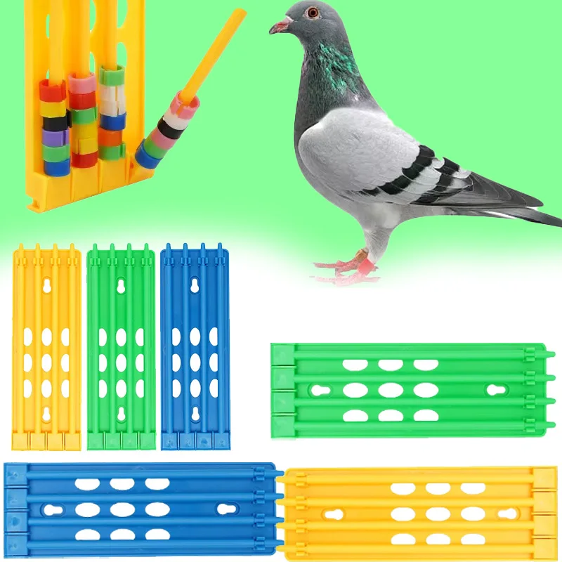 Bird Foot Ring Holder 4-row Large Space Multi-color Hanging Foot Ring Bracket Bird Accessories Wall Mounted Plastic Frame Cheap