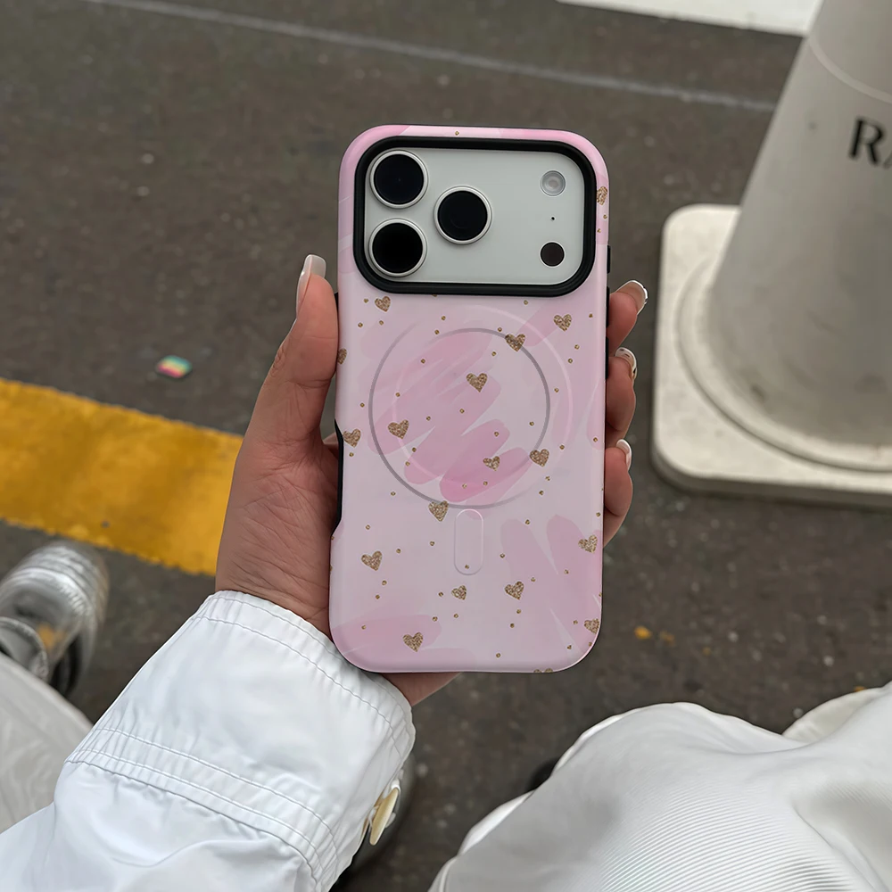 Pink Glitter Dot For iPhone18 Must-Haves Case Double-Layer Back Cover for pro Max plus Compatible with iPhone 17 16 15 14 13 12 - view 5