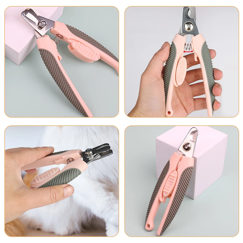 

Pet Nail Clippers Dog Cat Kitten Puppy Scissors Pink Ergonomic Sturdy Compact Lightweight Trimmer Claw Grooming Tool Small