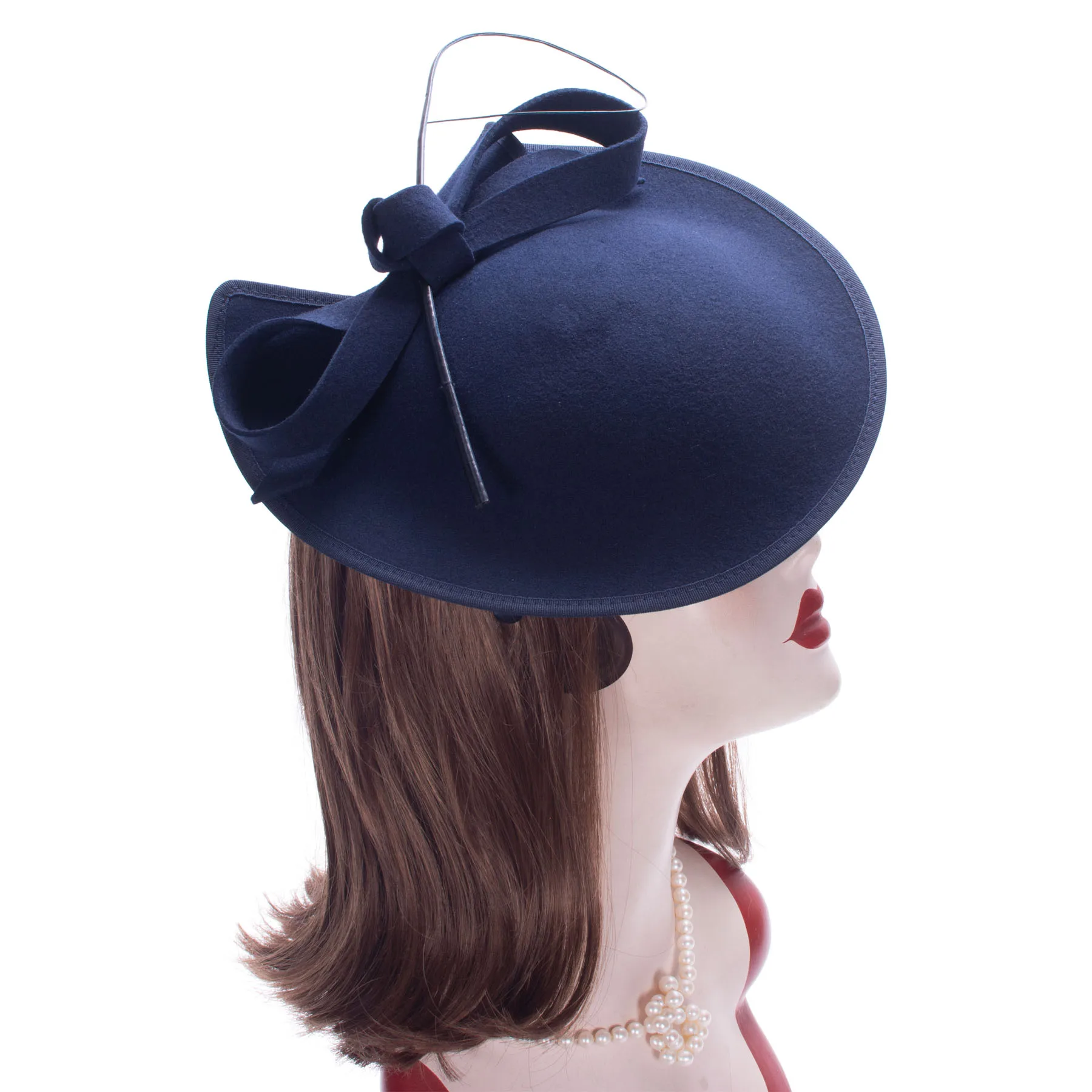 Lawliet Womens 1950s Vintage Look Wool Felt Saucer Headpiece Fascinator Cocktail Hat A570