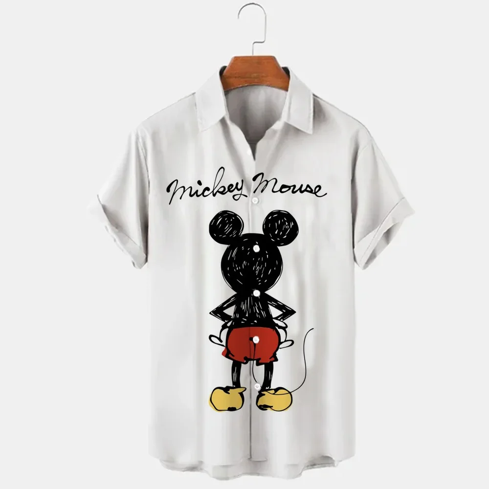 2023 3D Printed Disney Donald Duck Mickey Mouse Floral Shirt Men's Shirt Summer Fashion Trend Vintage Boutique Top