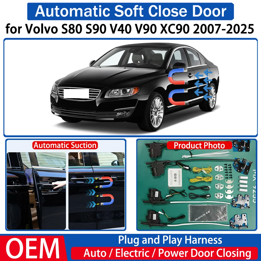 

for Volvo S80 S90 V40 V90 XC90 2007-2025 Car Automatic Soft Close Door Electric Suction Kit Auto Power Closing System Plug＆play