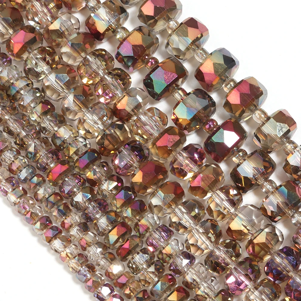 1 Strand 4/6/8/10mm Purple Hot Pink Faceted Crystal Beads Wheel Beads Glass Loose Beads For Jewelry Making DIY Bracelet Necklace view 5