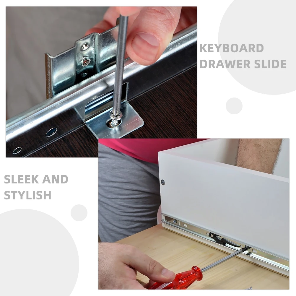 

Keyboard Rails Drawer Guide Kit Slide Out Tray Track Guides Slides Repair Kits Center