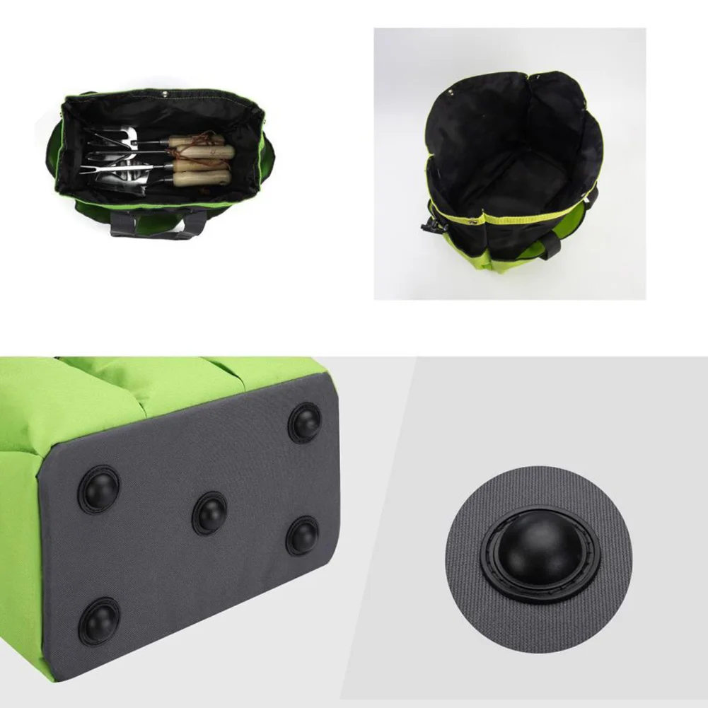 Functional Large Tool Bag for Gardeners Electricians and Hobbyists Built with Heavy-Duty Oxford Material and Supportive Base
