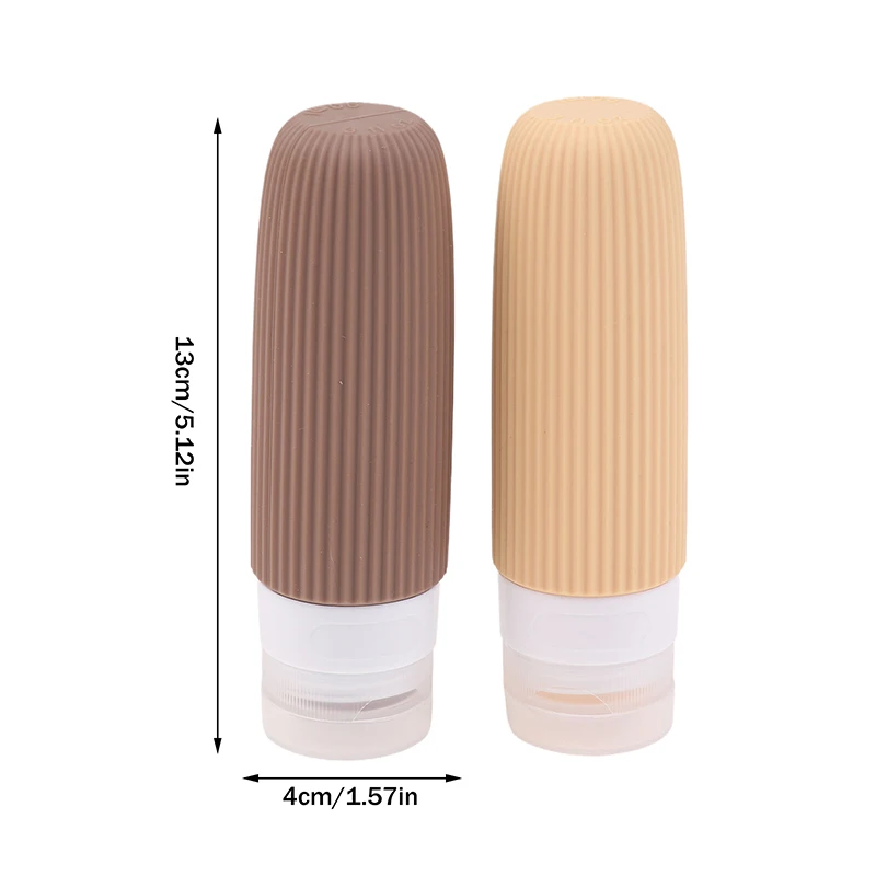 ชุดขวดซิลิโคนสำหรับเดินทาง 4 ชิ้น/ชุด ขนาด 90 มล.  แบบพกพา ป้องกันการรั่วซึม เติมได้ บีบได้ ใส  สำหรับใส่ในกระเป๋าเครื่องสำอาง