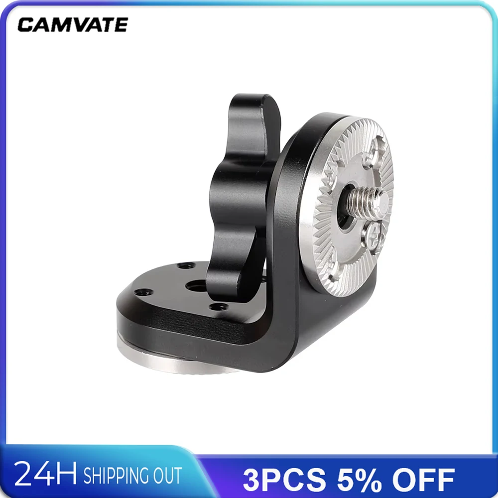 Connettore di prolunga per rosette CAMVATE Dual ARRI con filettatura centrale M6 e manopola per pollice regolabile per impugnatura dell'impianto di perforazione della fotocamera