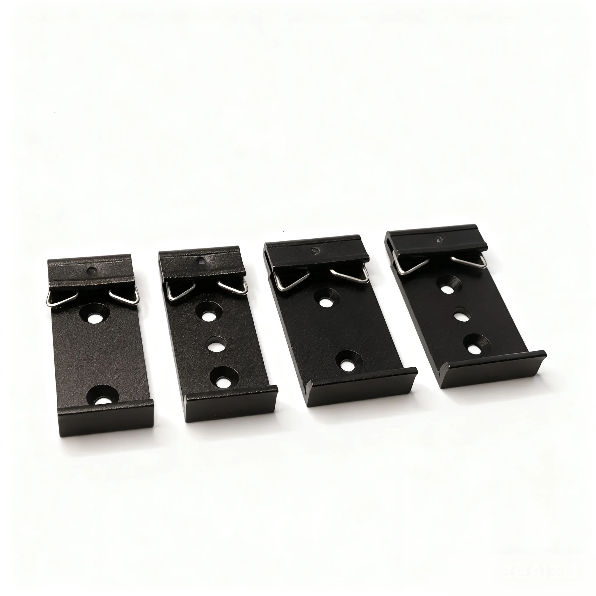 35mm DIN Rail Mount Bracket Aluminum Alloy Black Clip Clamp Holder Easy Installation Rail Support For Electrical Cabinet