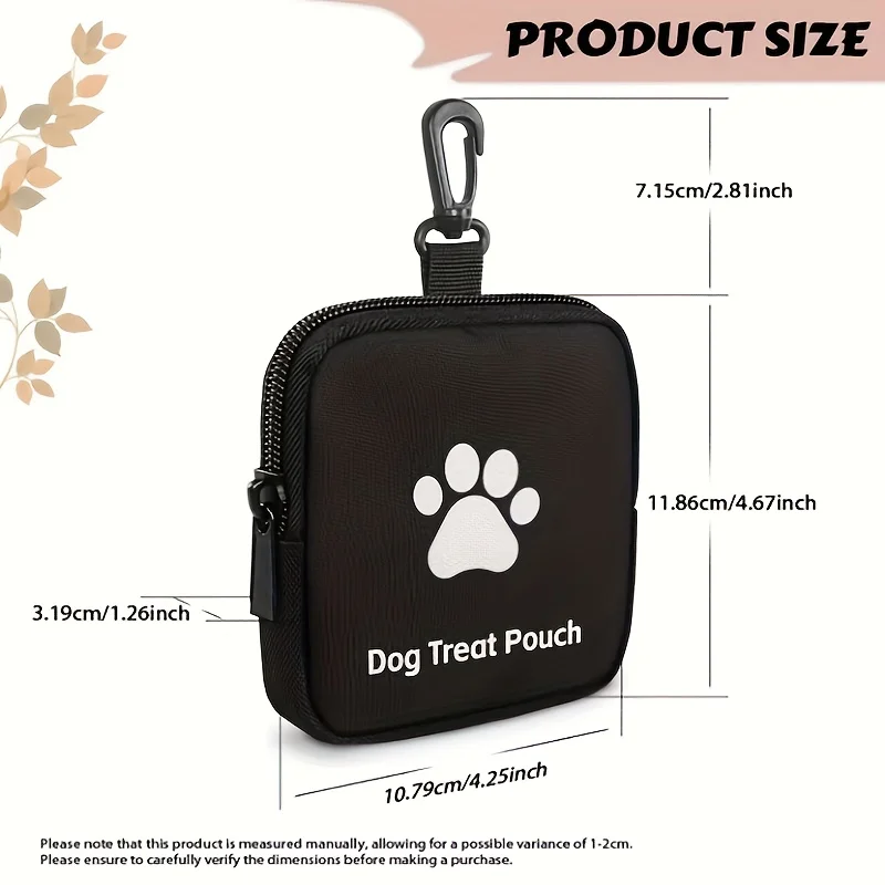 Travel Pet Snack Container with Zipper Closure,Dog Training Treat Pouch,Portable Pet Snack Bag for Outdoor Activities & Pet Walk