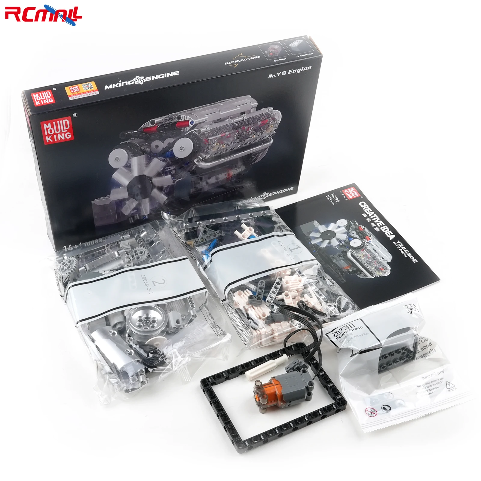 

535 шт./компл. Mold King MOC масштабная модель комплект V8 наборы строительных блоков двигателя с батарейным отсеком моторные строительные игрушки для детей подарок