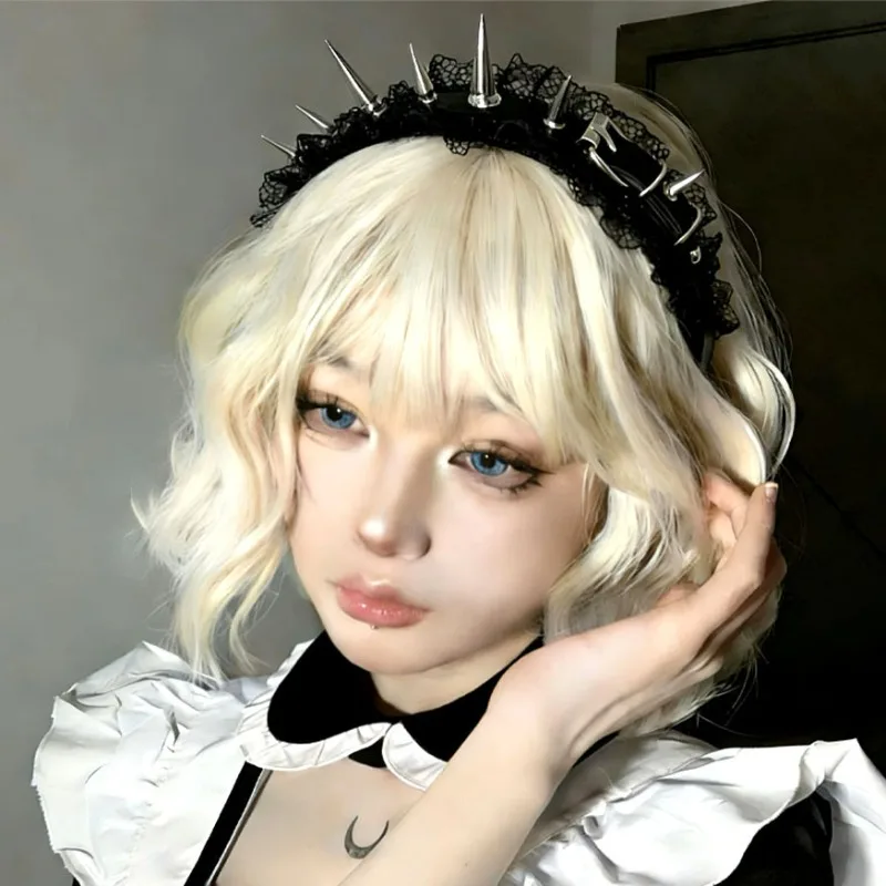 

Y2K Punk Spike Lace Headband Spicy Girls Rivets Hair Bands Cosplay Hair Accessories Subculture Rivet Lace Hairband Headwear