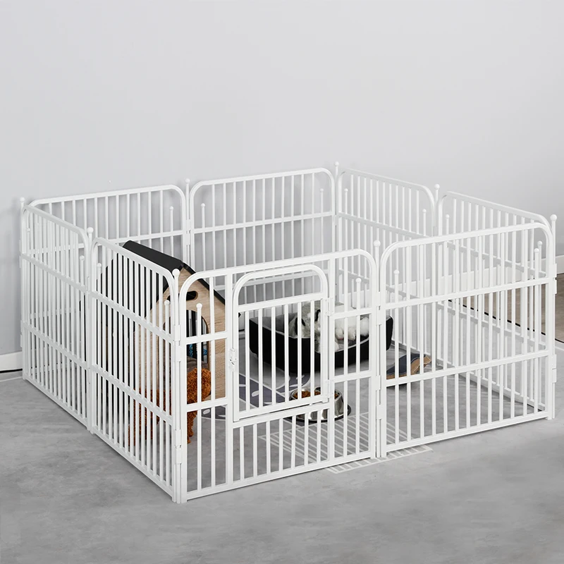 

73*25*23.82 Solid Pet Playpen Metal Fence Dog Kennel Training Playing 8 Panels Portable Fence