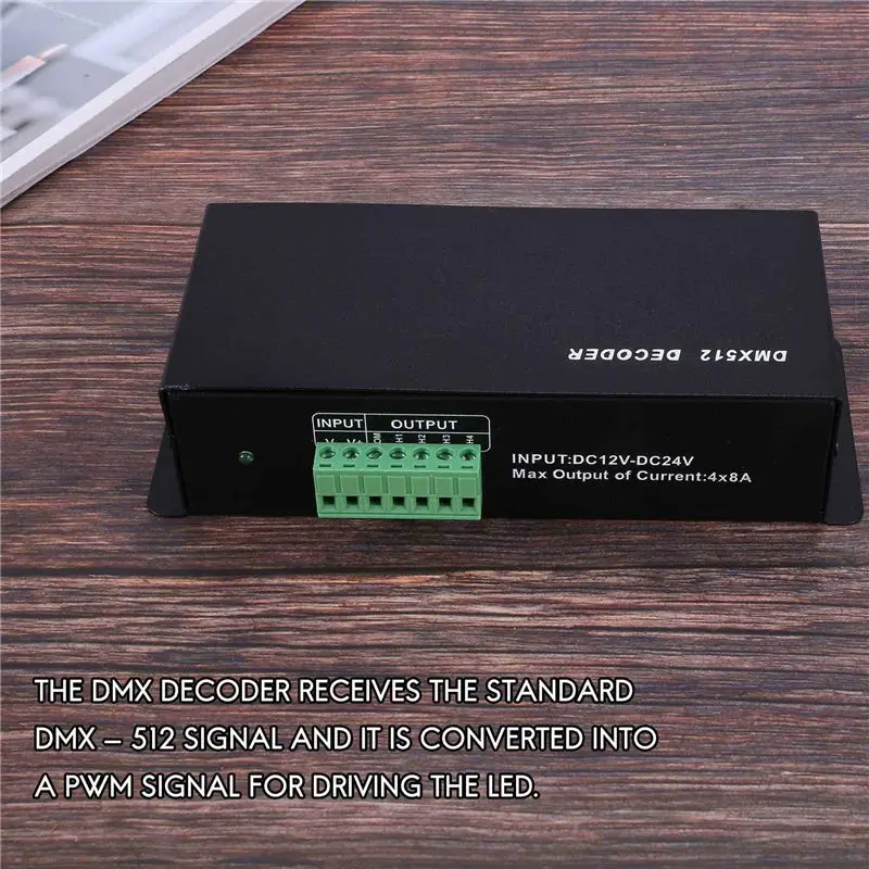 TFORU-3X DMX 512 4CH X 8A Decoder LED Controller 4 Channel Driver RGBW LED Tape DC 12V - 24V