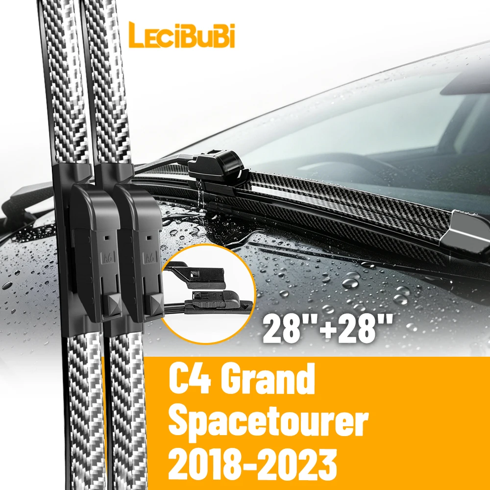 Escobillas limpiaparabrisas delanteras para Citroen C4 Grand Spacetourer, cepillos de goma de fibra de carbono, accesorios para coche, 28 "+28"