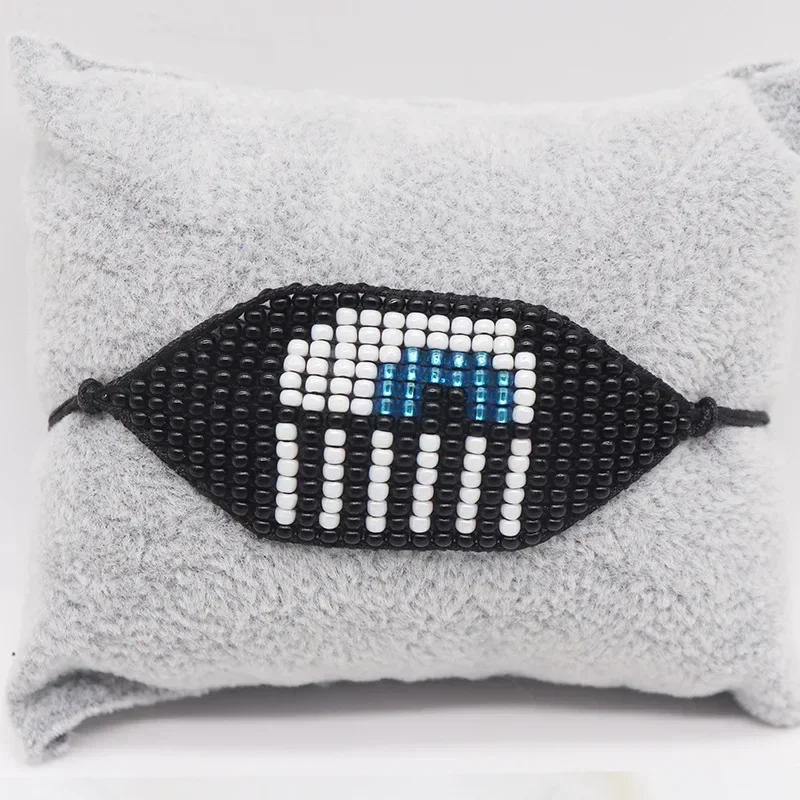 Beaded bracelet Individuality Eye Design Geometry Hand knitting Bohemia Adjustable Tide Female Simple Rice bead bracelet