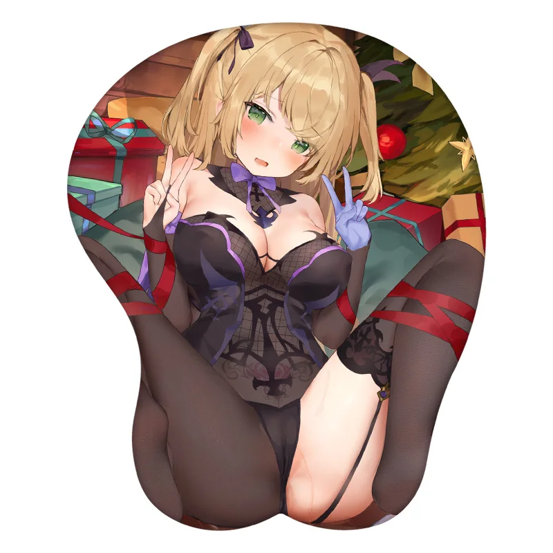 3D Mouse Pad Fischl Genshin Impact Anime Wrist Rest Desk MousePad Mat Gamer Accessory