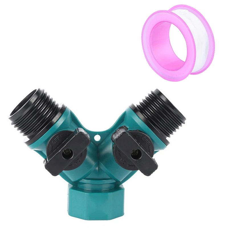 Garden Hose Y-Shaped Splitter Garden Connector, Equipped With Raw Material Tape, Used For Outdoor Faucet Water Pipe Diversion